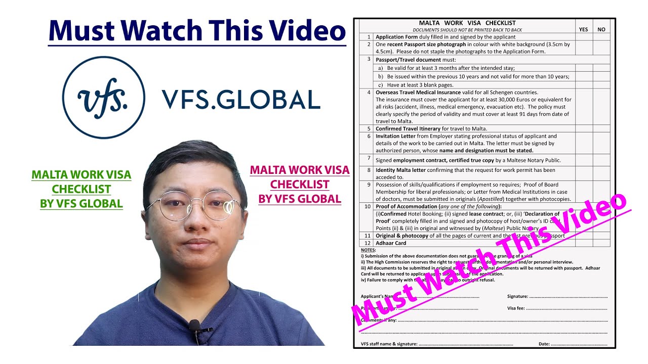 VFS GLOBAL Malta Work Visa Checklist For Visa Application YouTube malta-vfs-checklist-docoment-maltachecklist-bdtravellerstoeurope