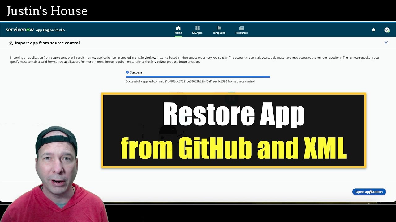 Restoring an Application from GitHub and XML Exports - YouTube