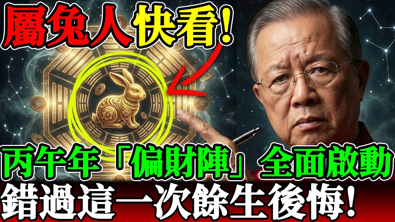 屬兔人快看！2026丙午年「偏財陣」全面啟動，錯過這一次餘生後悔！ #曾仕强 #易經智慧 #生肖運勢#曾仕强 #易經 #生肖兔