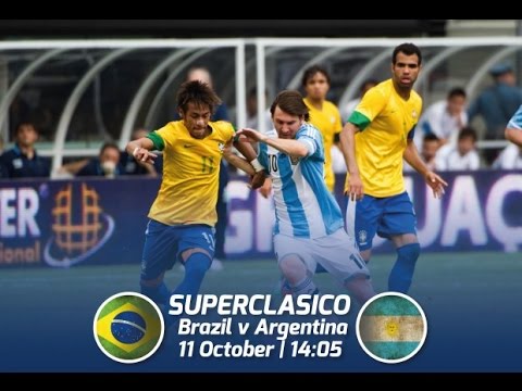 Brazil vs Argentina Super clasico 2014 Full match (1stHalf ...