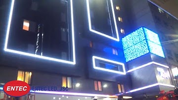 Thi công lắp đặt chiếu sáng tòa nhà khách sạn cao ốc dùng LED Hàn Quốc chiếu sáng viền trang trí