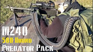 Firing the M240 Machine Gun w/ 500 Round Ammo Backpack