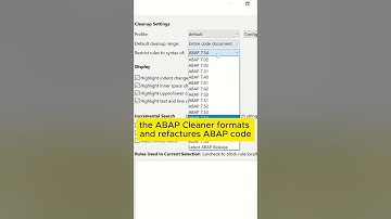 ABAP Cleaner - ABAP Code Formatting, Refactoring, Logic Adaptation  #abap #eclipse #cleaner