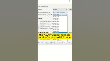 ABAP Cleaner - ABAP Code Formatting, Refactoring, Logic Adaptation  #abap #eclipse #cleaner