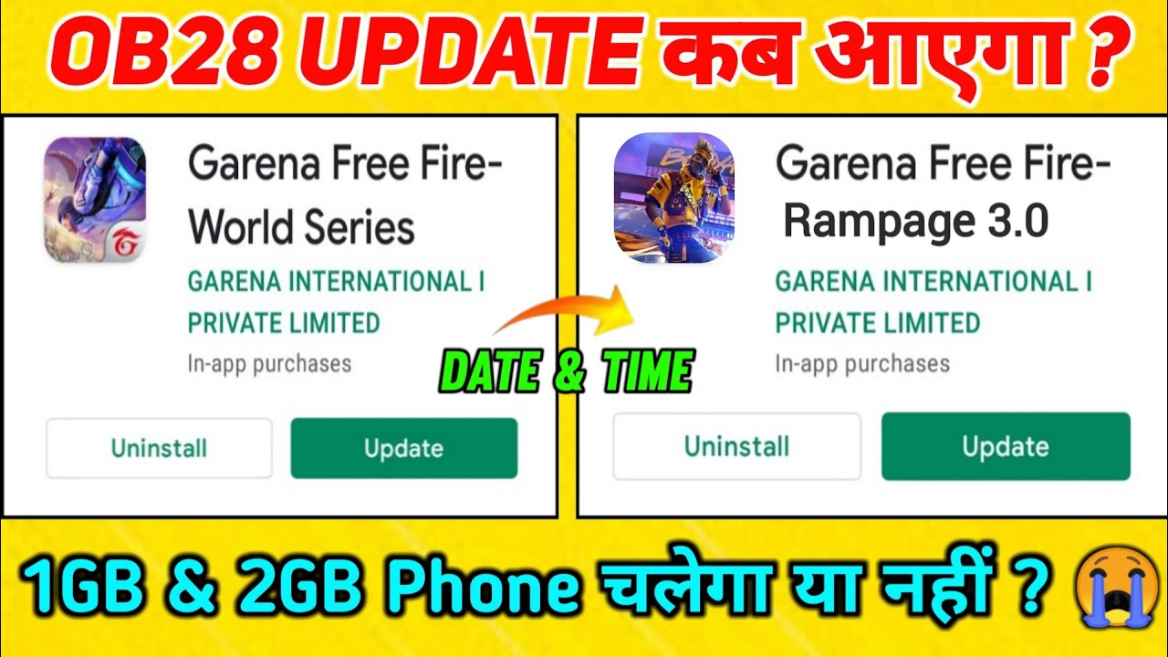 Free Fire OB28 Update Kab Aayega ? Free Fire OB28 Update Date And Time | OB28 Update Full Detail