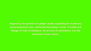 what is the meaning of creolization