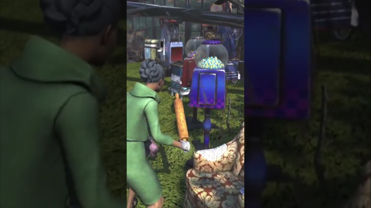 I Want Candy! Grandma Juno attacks GumBall Machine in C.A.M.P. rolling pin Fallout 76 shorts LOL