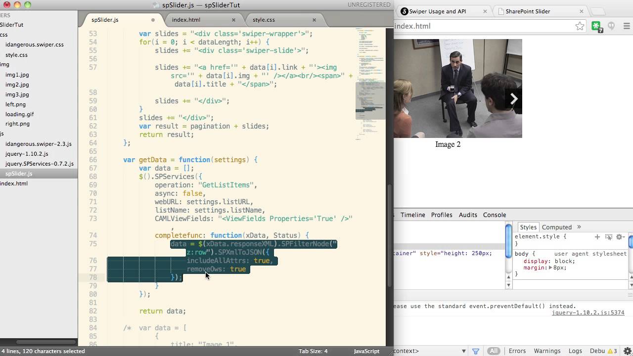 Build a SharePoint Slider with a custom jQuery plugin (Part 4) - YouTube