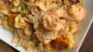 Seafood Mac \& Cheese with shrimp \& crab