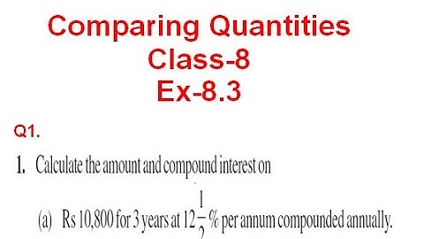 NCERT Solution CLASS-8(VIII) Mathematics CHAPTER-8 Comparing Quantities  Ex-8.3  1. (a) @bhullar