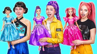 KPop Demon Hunters Dönüşümü! Huntrix Rumi vs Zoey vs Mira Oyuncak Bebek!