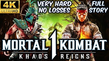 MK1 *FULL* STORY MODE ON VERY HARD DIFFICULTY!! (NO LOSSES) 4K 60 FPS (MORTAL KOMBAT 1) KHAOS REIGNS