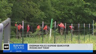 Search for missing Everman boy suspended for Sunday