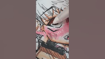 Drawing yuuji with touchfive markers!!! #shorts