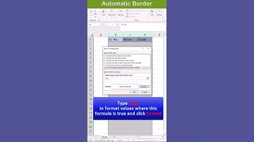 How to add borders to cells automatically in Excel #shorts