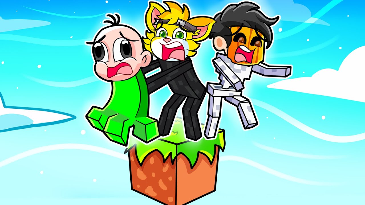 ¡Minecraft pero JUGAMOS como MOBS ENEMIGOS en un BLOQUE! 🤣