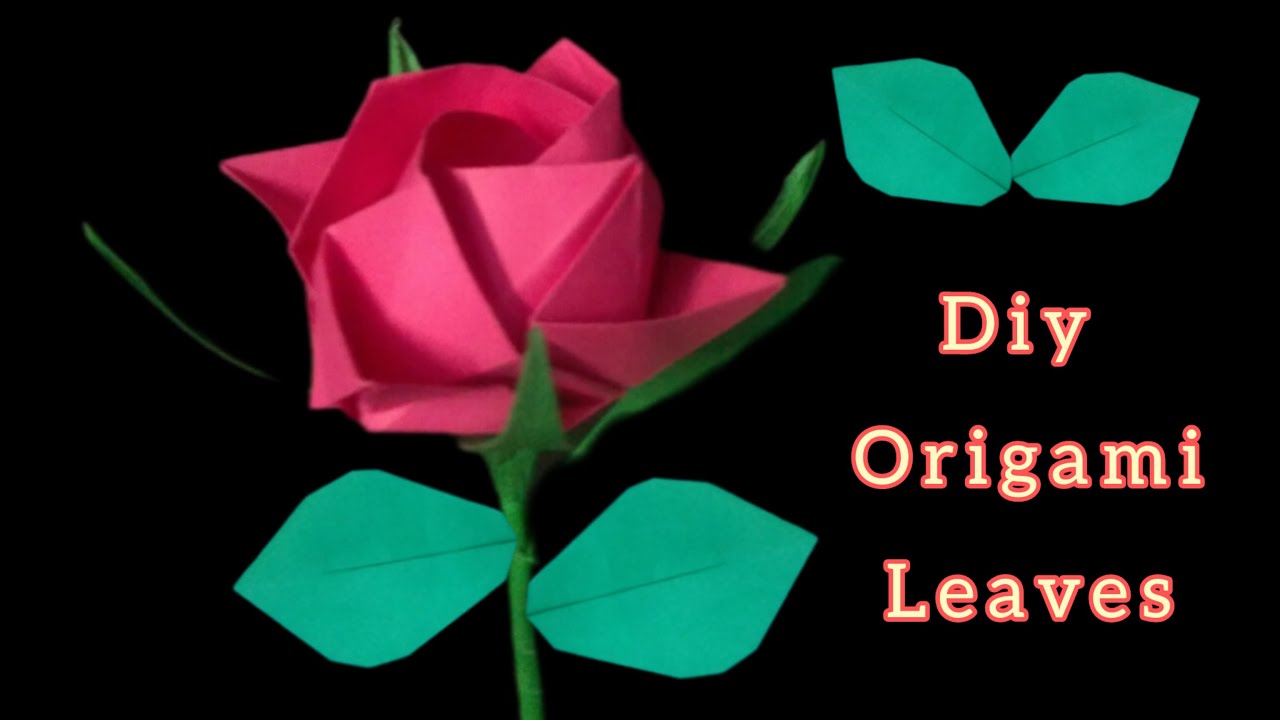 How to make a Origami easy paper Rose LeafOrigami Easy TutorialDiy easy leaf in Tamil YouTube