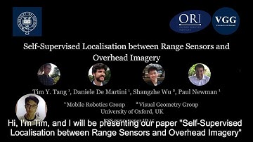 Self-Supervised Localisation between Range Sensors and Overhead Imagery