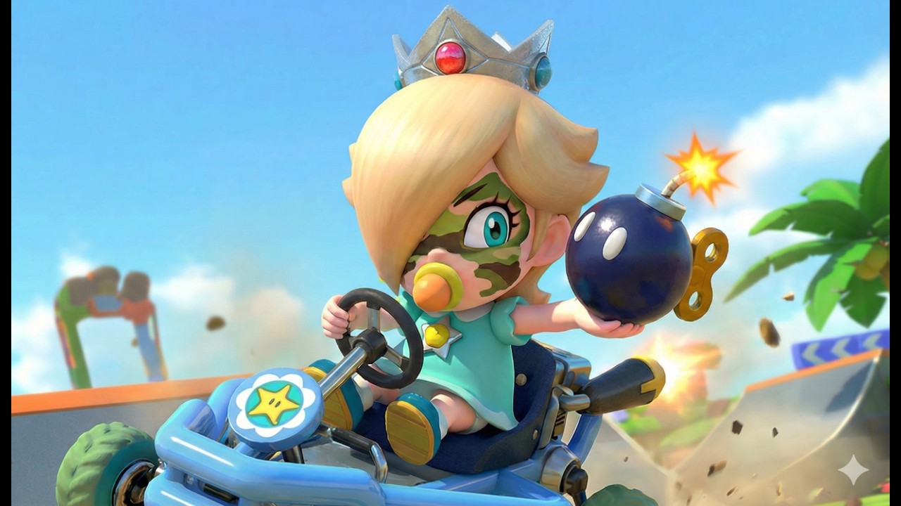 Малышка Розалина — снайпер! Геймплей Mario Kart Online!