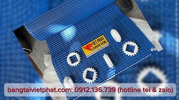 Băng tải nhựa Modular Belt mã P12.7, bước xích 12.7mm, vật liệu nhựa PP & POM có sẵn giao ngay TPHCM