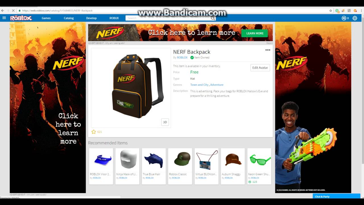 Roblox How To Get Nerf Backpack Youtube - phoenix roblox backpack