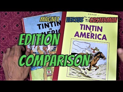 TINTIN IN AMERICA Edition Comparison: 1932 Version (Casterman Facsimile) vs  1945 Version (Magnet) - YouTube