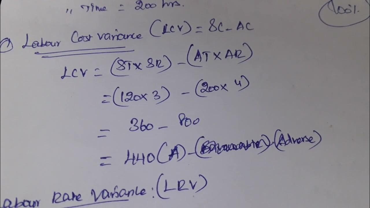 management accounting labour cost variance, labour rate variance