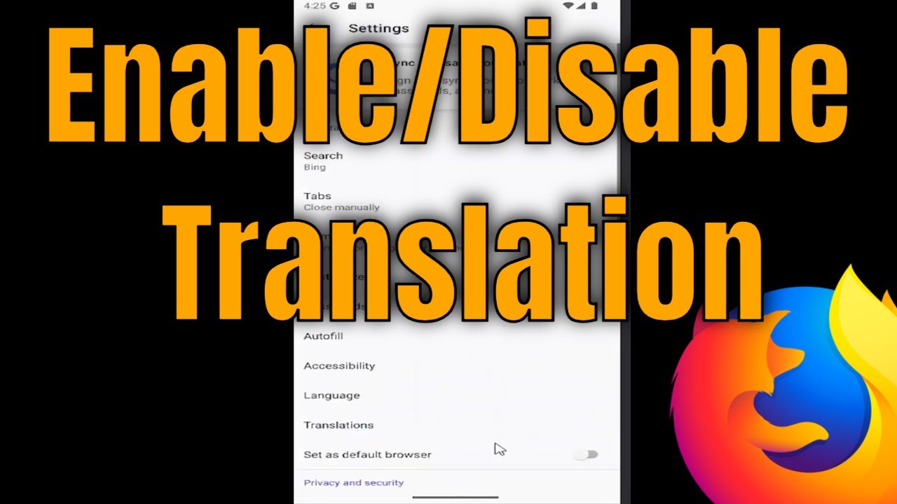 How to Enable/Disable Translation in Firefox Mobile [Guide] - YouTube