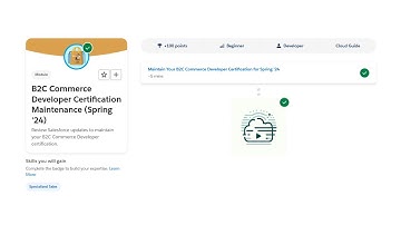B2C Commerce Developer Certification Maintenance (Spring 