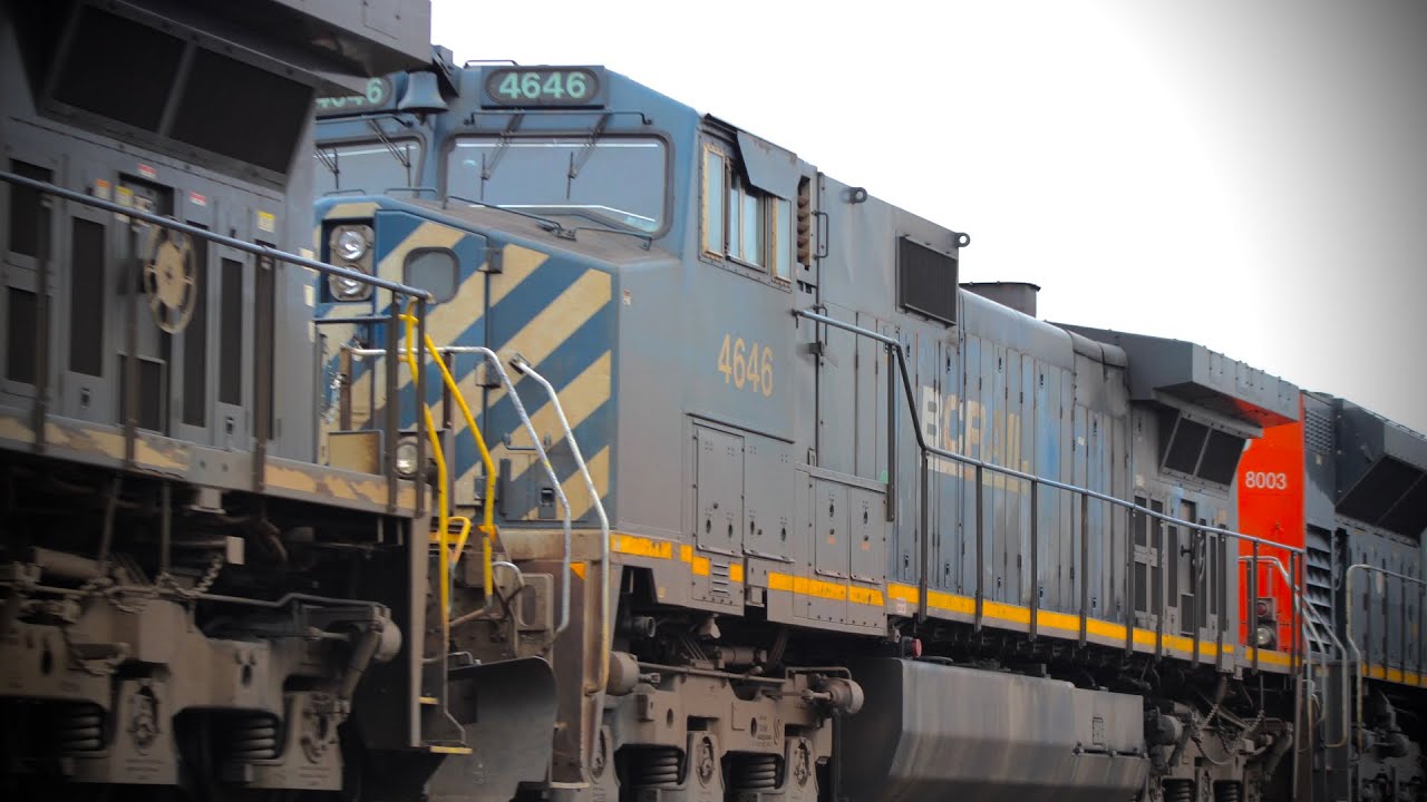 NS 19M passes Flint at MP 11 with cool K5LA, CN trailing, and BCOL 4646 trailing!!!