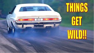 ⁣BURNOUTS & LOUD V8's!! - MUSCLE CARS Leaving a Car Show