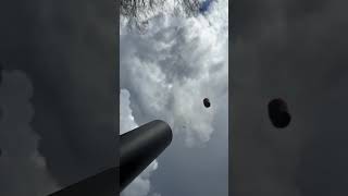 3D printed Apollo space capsule launched from an X Products Can Cannon parachute splashdown rifle