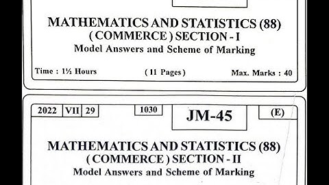 XII HSC JULY 2022 COMMERCE Maths and Stats (88)  Qs  Paper Solution  #hsc #maths #maharashtraboard