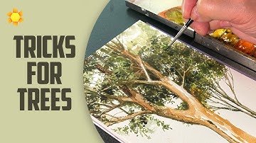 WATERCOLOR TRICKS for painting realistic trees