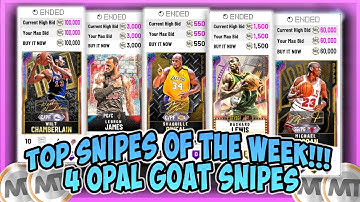 NBA2K20 TOP SNIPES OF THE WEEK!!! 4 GOAT OPAL SNIPES!!! 20 MILL+ MT MADE!!! CRAZY OPAL SNIPES!!