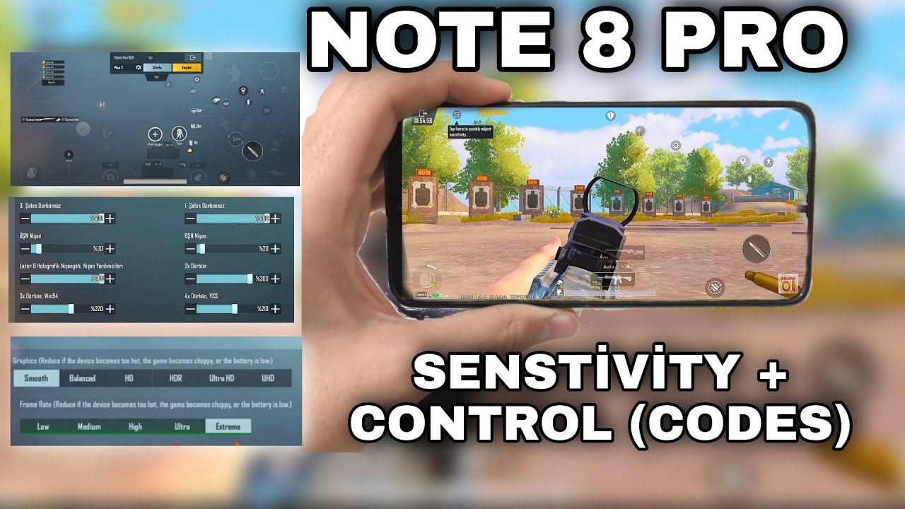Redmi Note 8 Pro SENSTİVİTY CONTROL SETTİNGS (Codes) - Pubg Mobile / TOOXY 