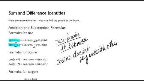 Sum and Difference Identities Part 1 of 4