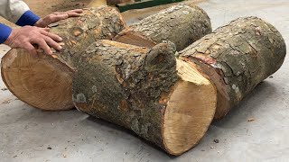 Great Idea With Very Low Cost - Detailed Instructions On How To Build Table From Round Wooden Trunks