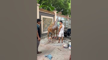 #shost con hươu cao cổ bằng xi măng #huou