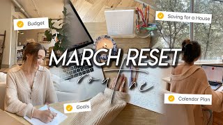 MARCH MONTHLY RESET | budgeting, goal setting, planning my calendar for a new month!