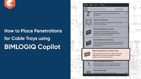 Place Cable Tray Penetrations in Walls and Floors Automatically in Revit Using BIMLOGIQ Copilot