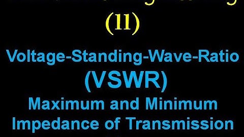 Microwave Engineering 11: Voltage standing wave ratio (VSWR), Maximum and Minimum Impedance