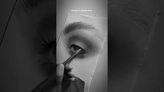 رسم العين بالفحم Charcoal Eye drawing w makeup brush