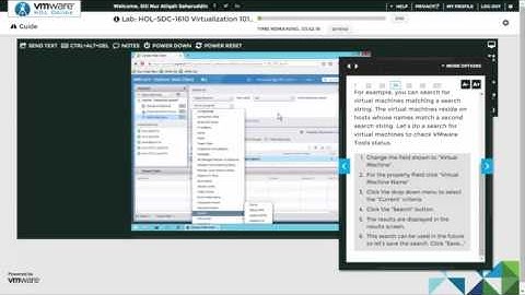 VMWare Online Lab: HOL-SDC-1610-Virtualization 101 (PGT309 Mini Project) : Part 1