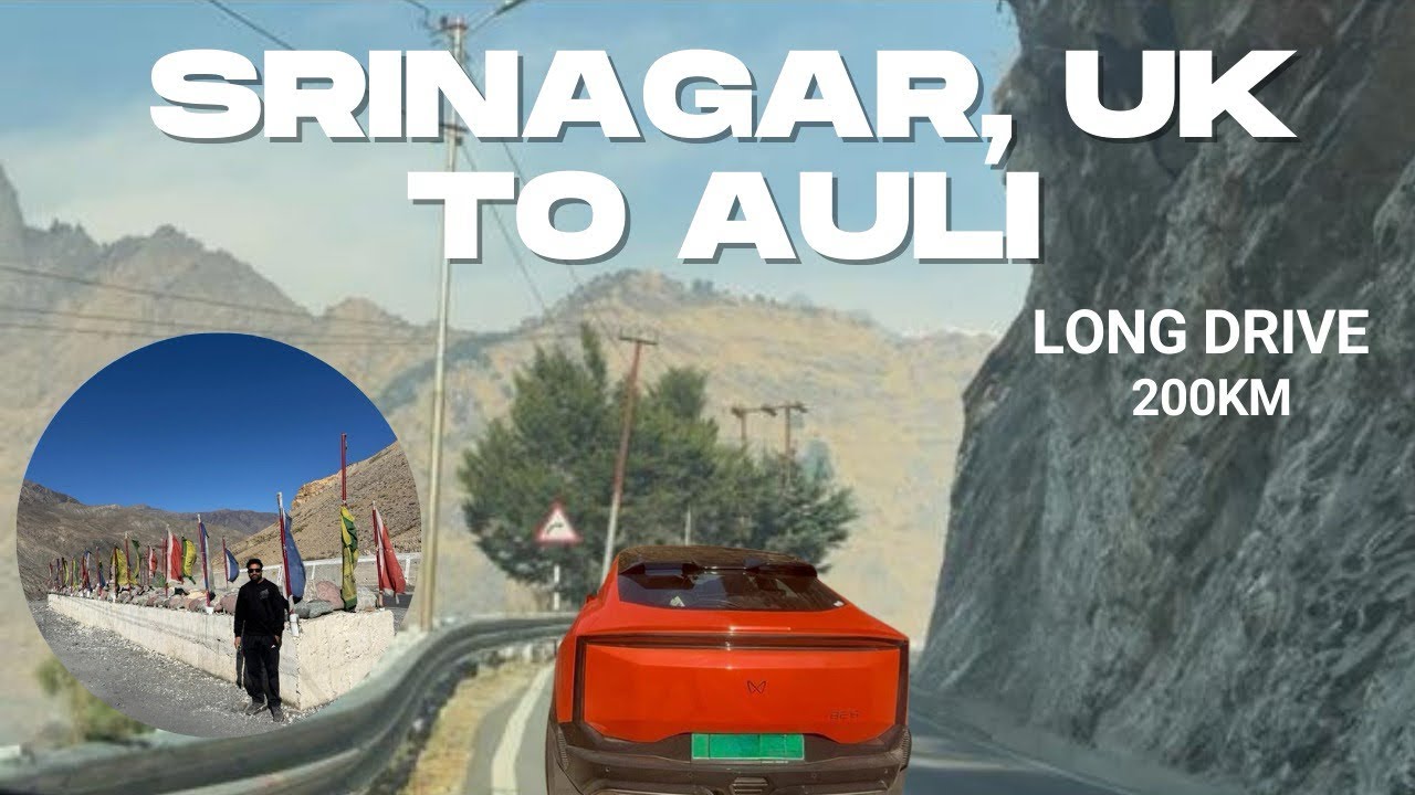 Srinagar se nikle, destination Auli… aur saath ! Beautiful Roads! views Mja❤️🚘