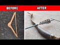 Making a Bamboo Bow With a Wood Hanger | DIY Bow and Arrow