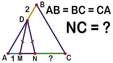 Find the length of the line segment of an equilateral triangle. Math Olympiad Geometry problem.
