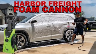CHEAPEST FOAM CANNON SETUP. Attach any foam cannon to Harbor Freight electric pressure washer.