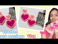 I Crocheted this heart earrings for my Small business on Instagram
