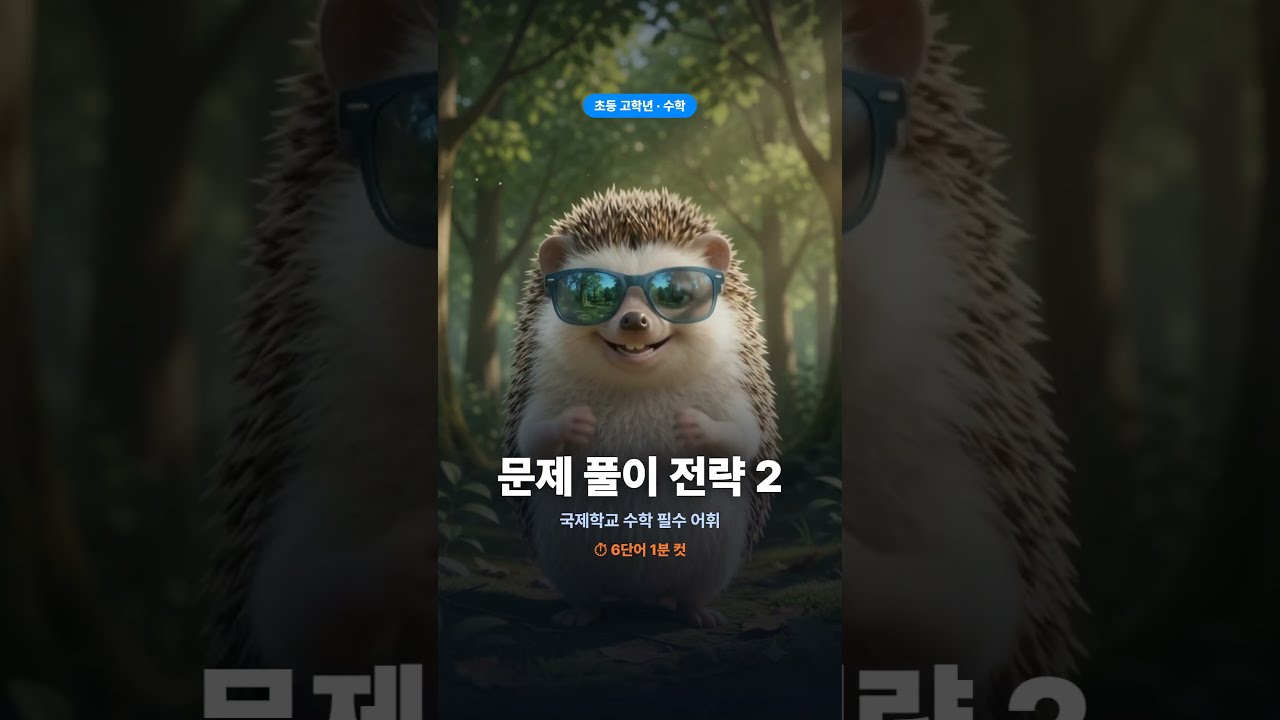 고도치와 함께 배워보는 국제학교 어휘 - 초등고학년 수학 문제풀이전략 2번